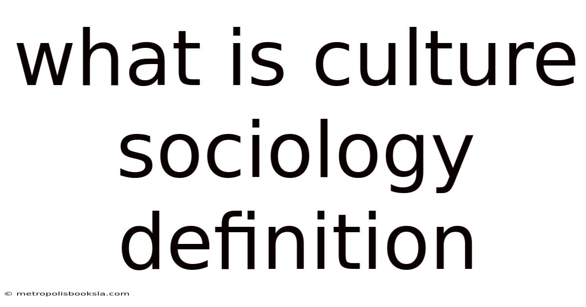 What Is Culture Sociology Definition