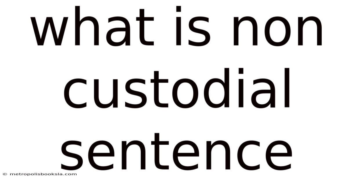 What Is Non Custodial Sentence