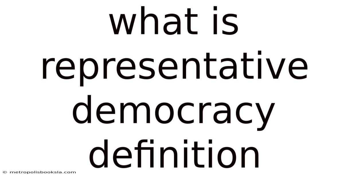 What Is Representative Democracy Definition