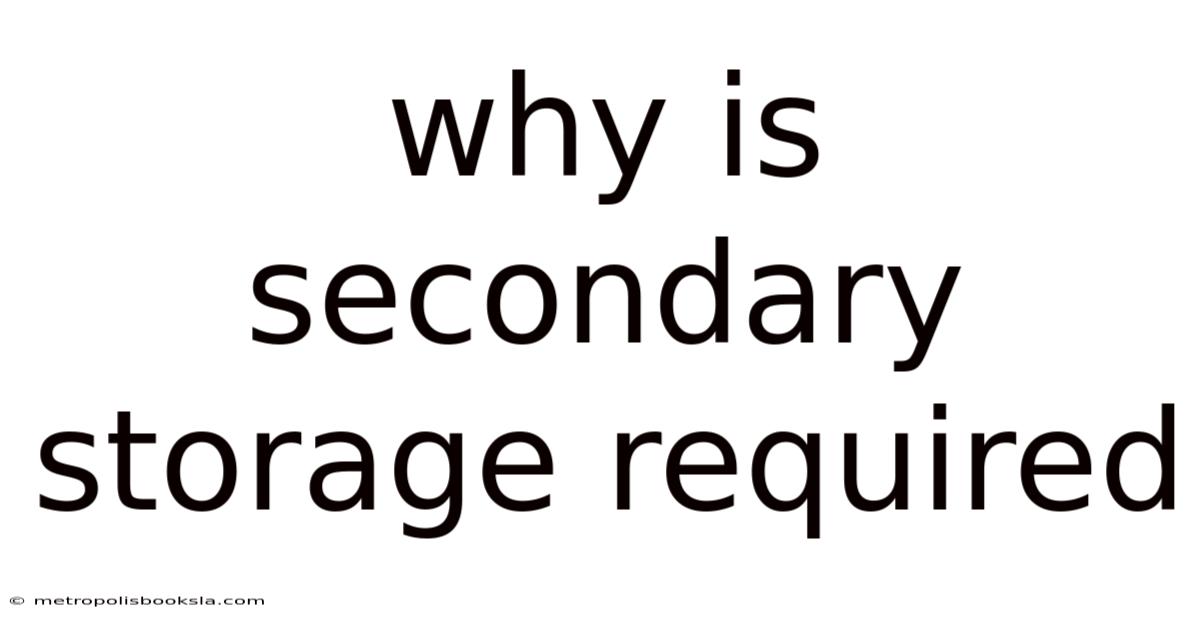 Why Is Secondary Storage Required